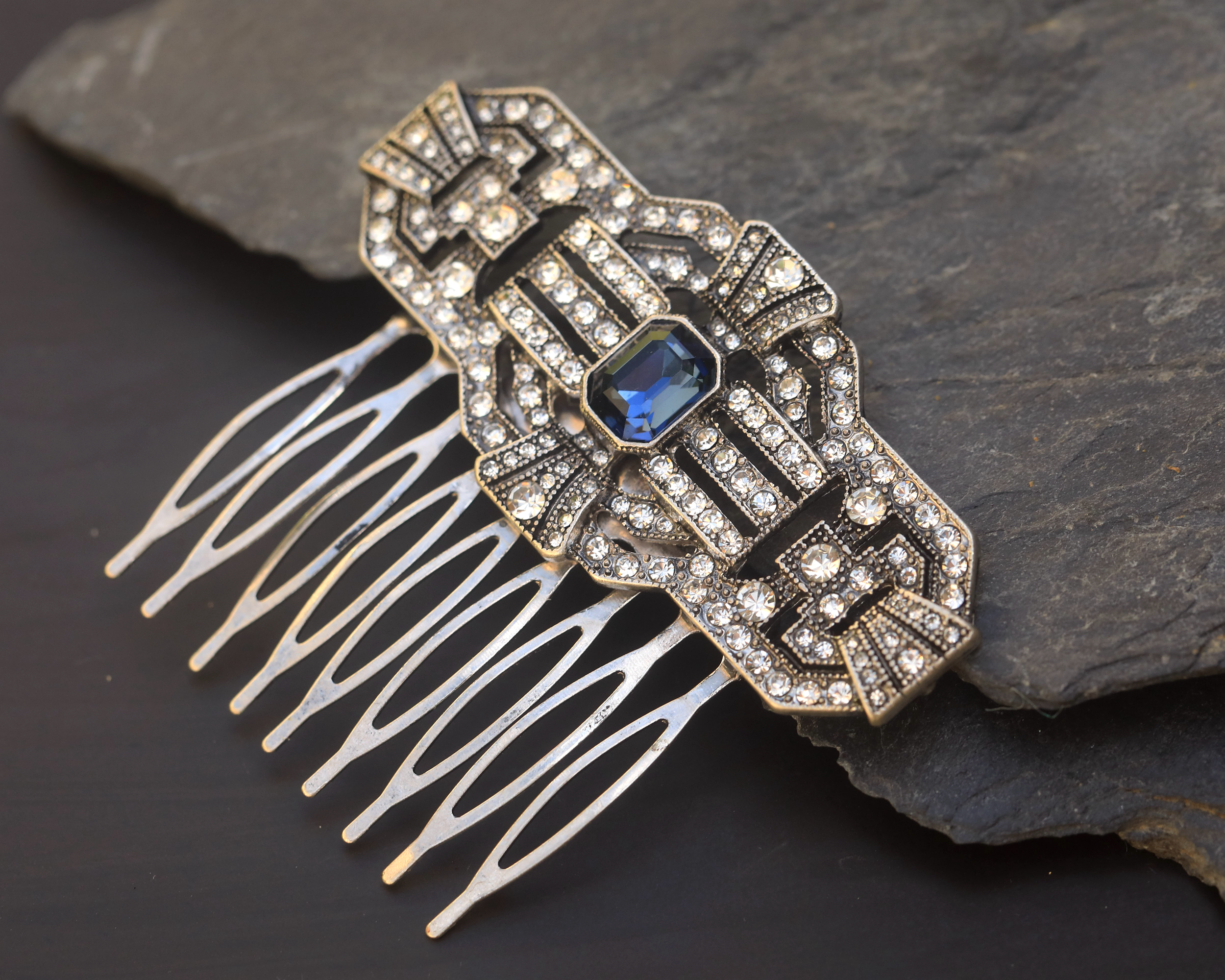 Hair Comb Art Deco Geometric 1920s Great Gatsby QD22