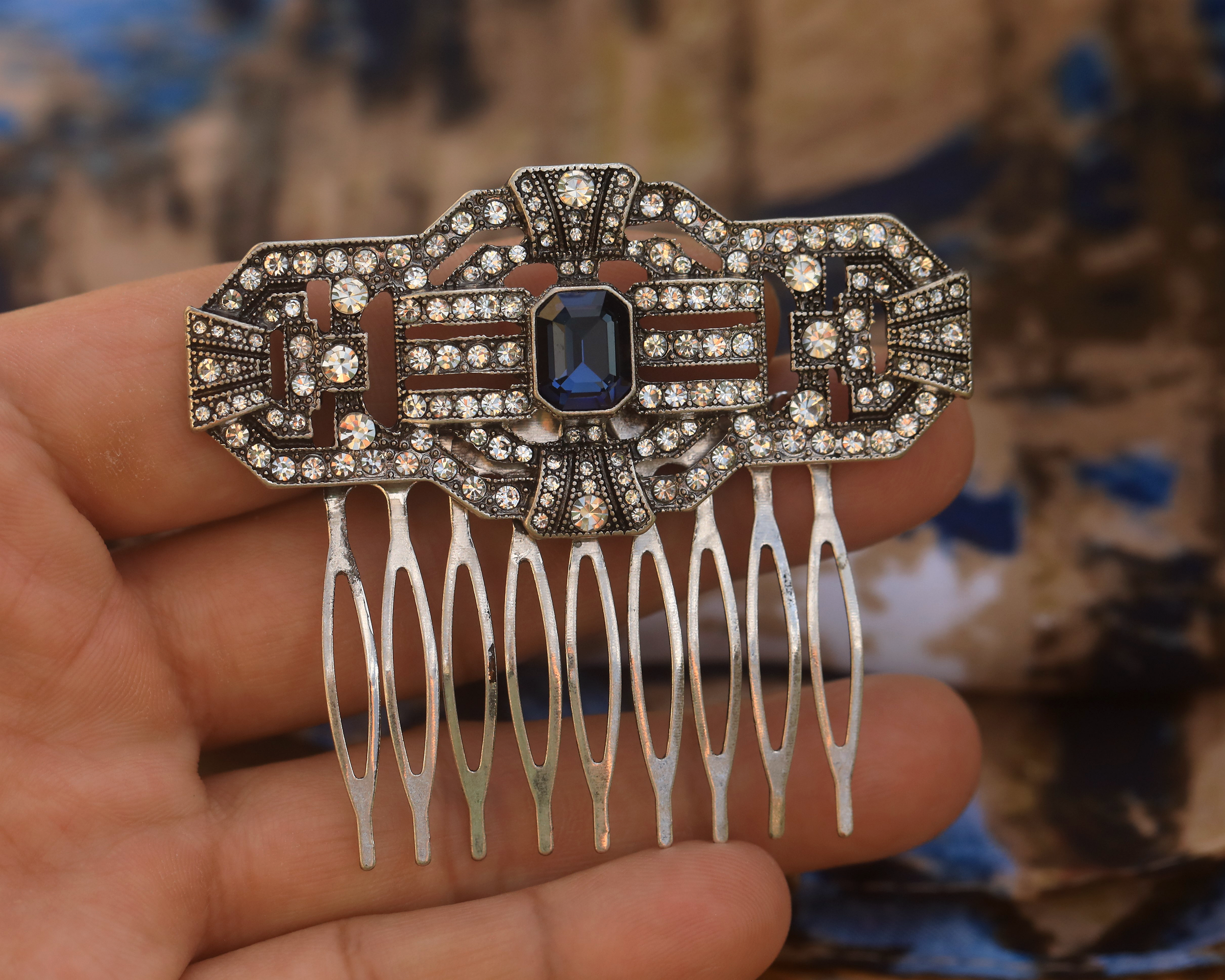 Hair Comb Art Deco Geometric 1920s Great Gatsby QD22