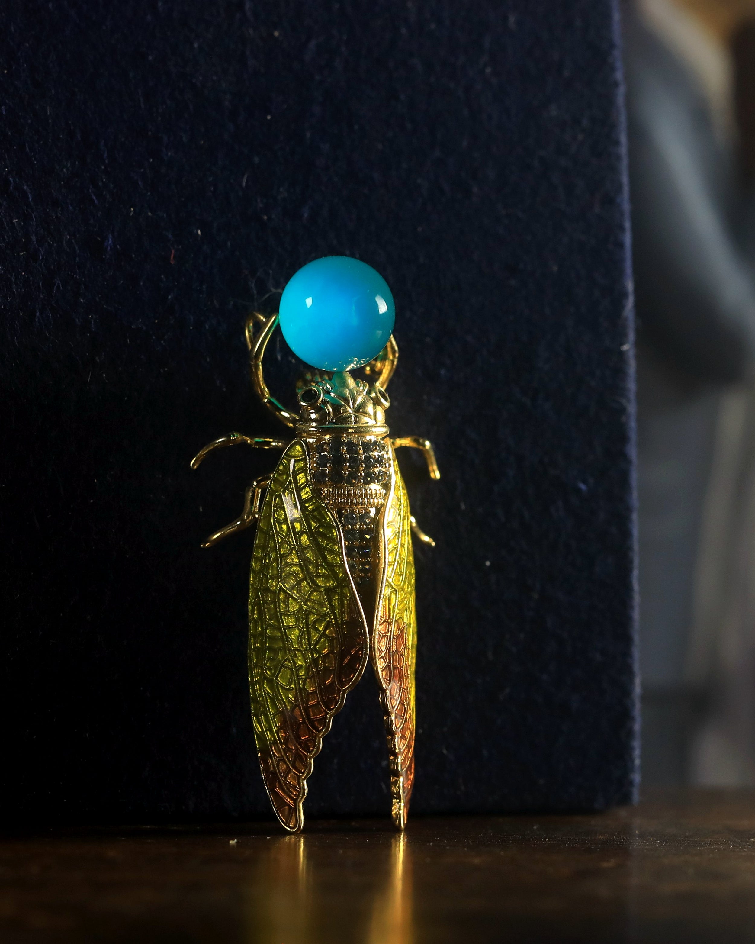 Brooch Pin Cicada Amazonite XZ16